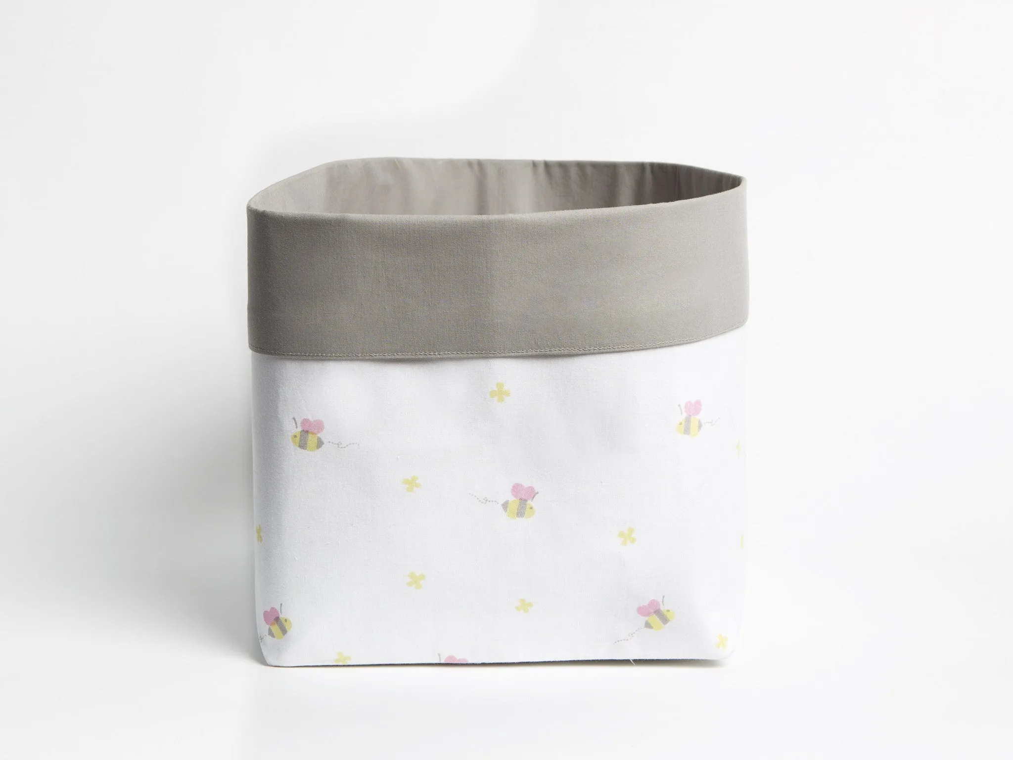 Fabric Storage Basket <br> Pink Bee, Set of 2<br><span style="font-size: 10px;">Can be Personalised</span>
