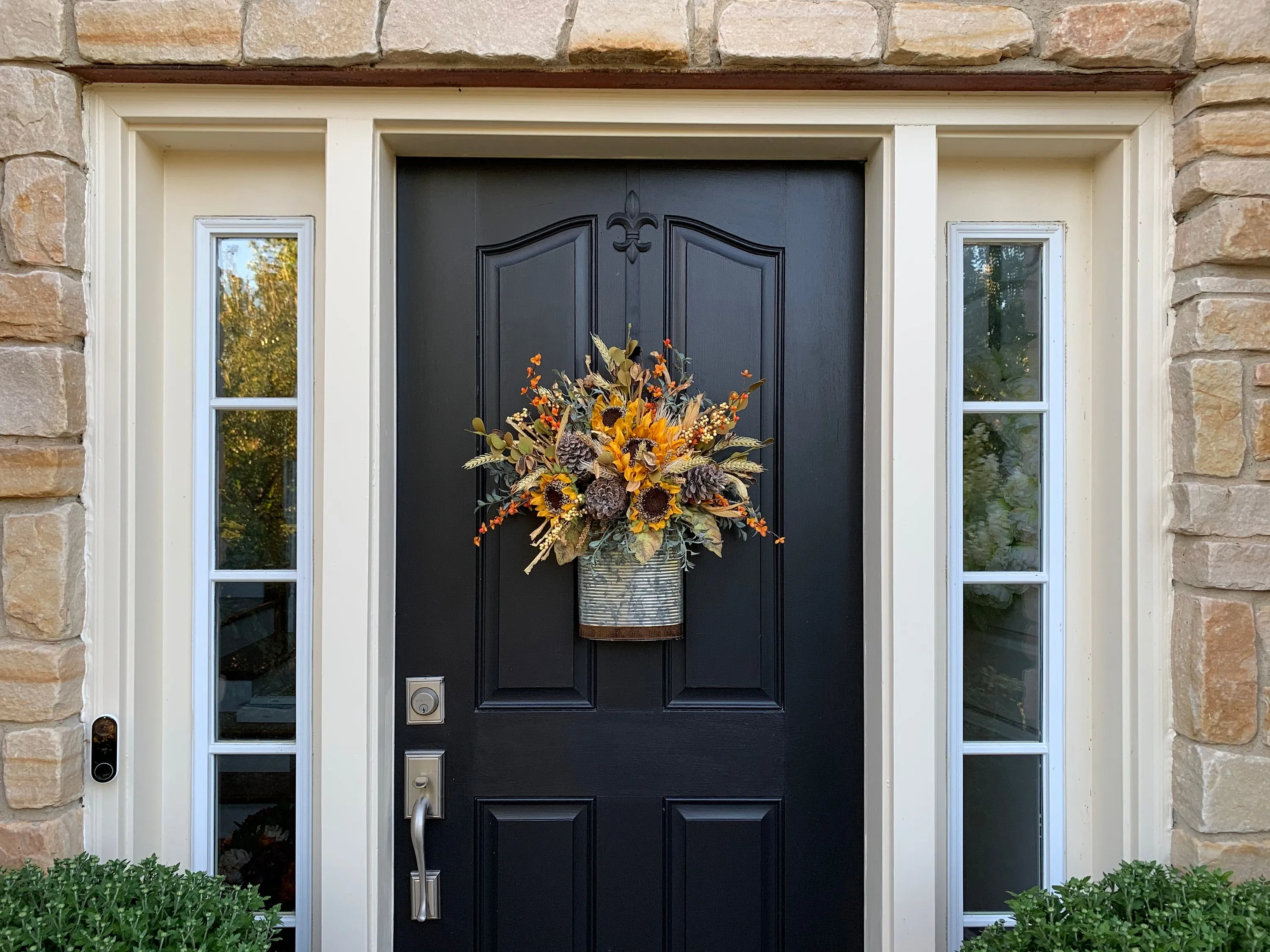 Farmhouse Sunflower Bucket Wreath