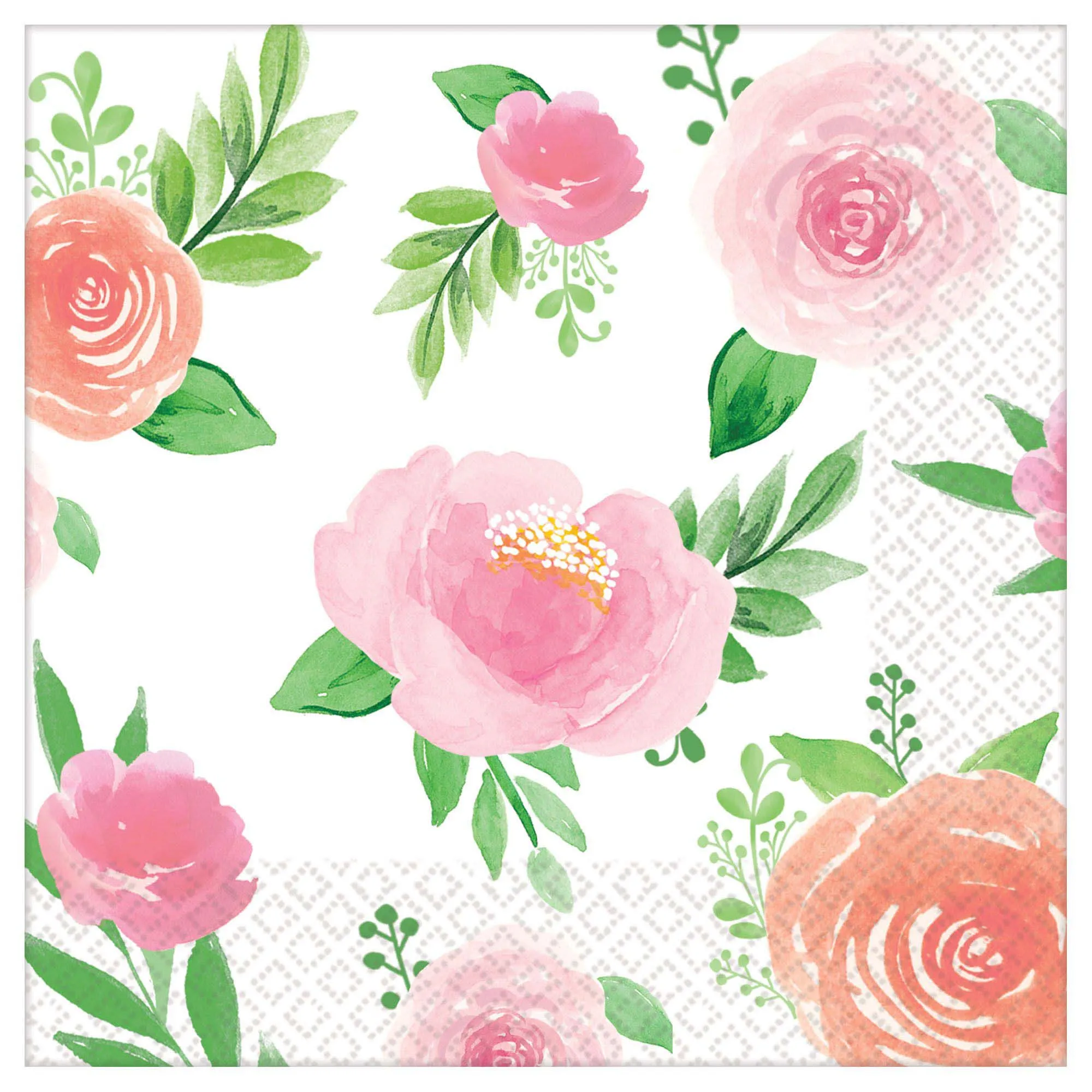 Floral Baby Small Beverage Napkins, 16 Count