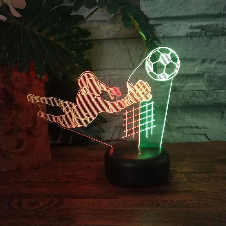 Football Player Led 3D Night Light Home Deocration Child Boy Fans Birthday Gift Table Night Lamp