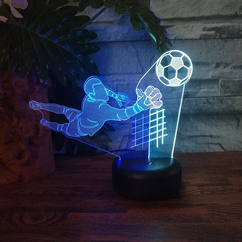 Football Player Led 3D Night Light Home Deocration Child Boy Fans Birthday Gift Table Night Lamp