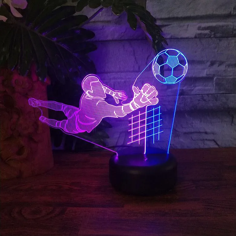 Football Player Led 3D Night Light Home Deocration Child Boy Fans Birthday Gift Table Night Lamp
