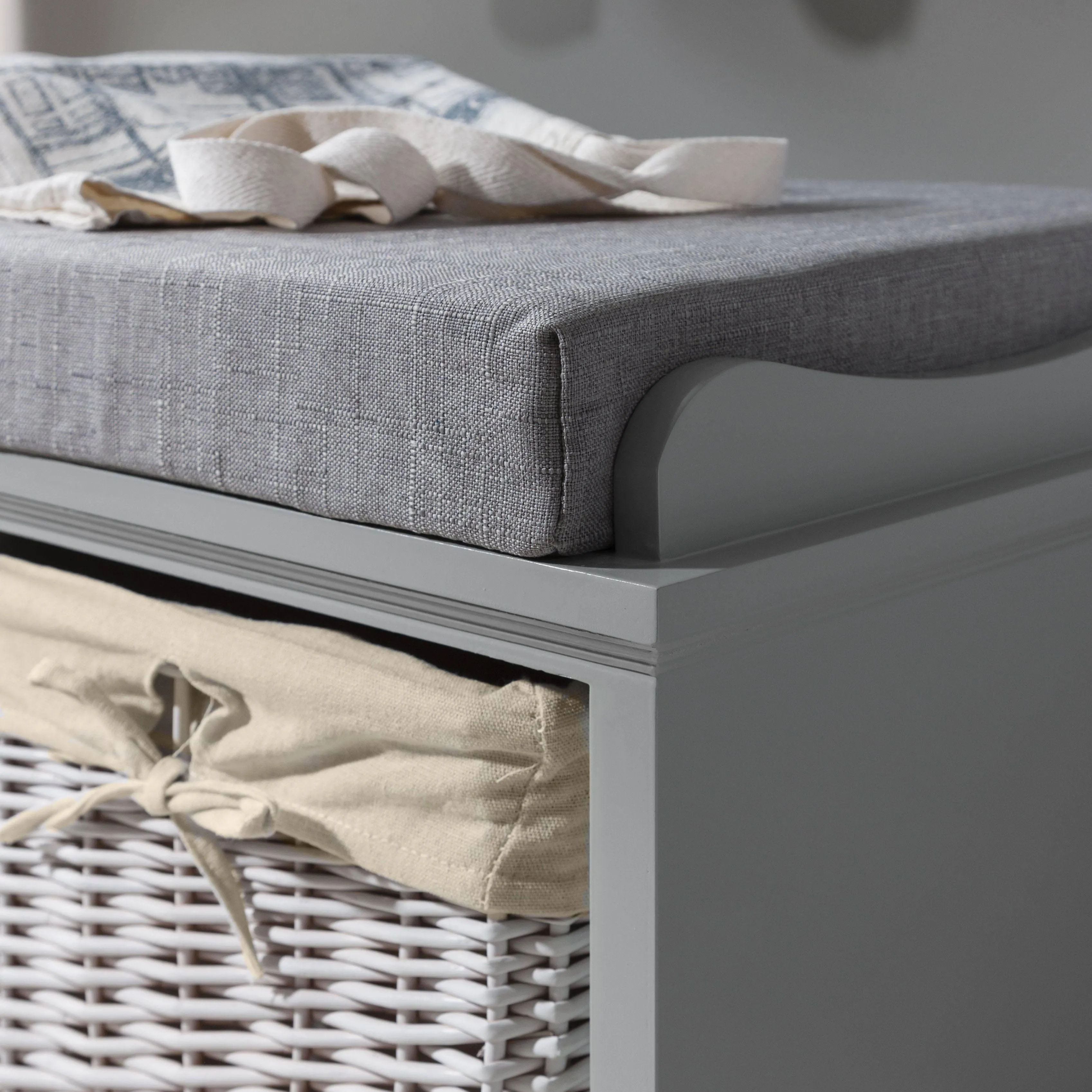 Fyfield Grey Hallway Storage Bench