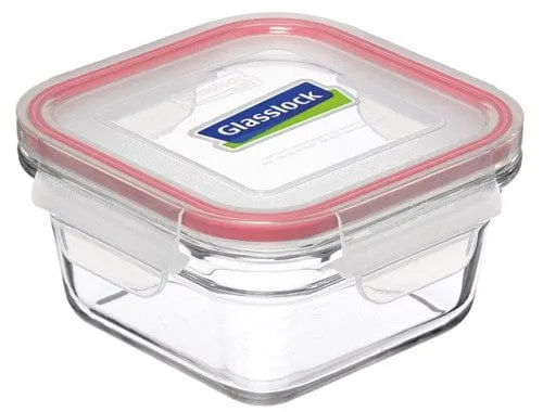 Glasslock Oven Safe Container 900ml Square Red