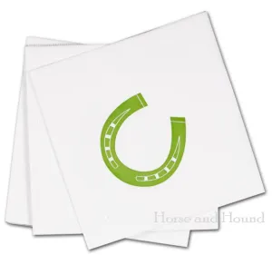 Green Horseshoe Paper Beverage Napkins - Pkg 50
