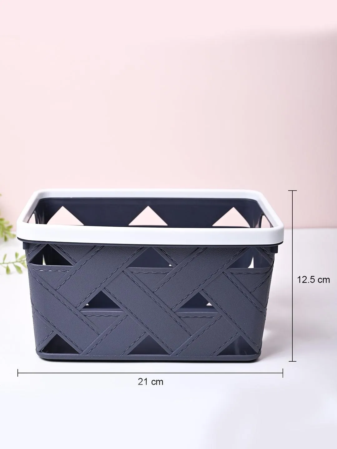 Grey Rectangle Baskets (Set of 2)