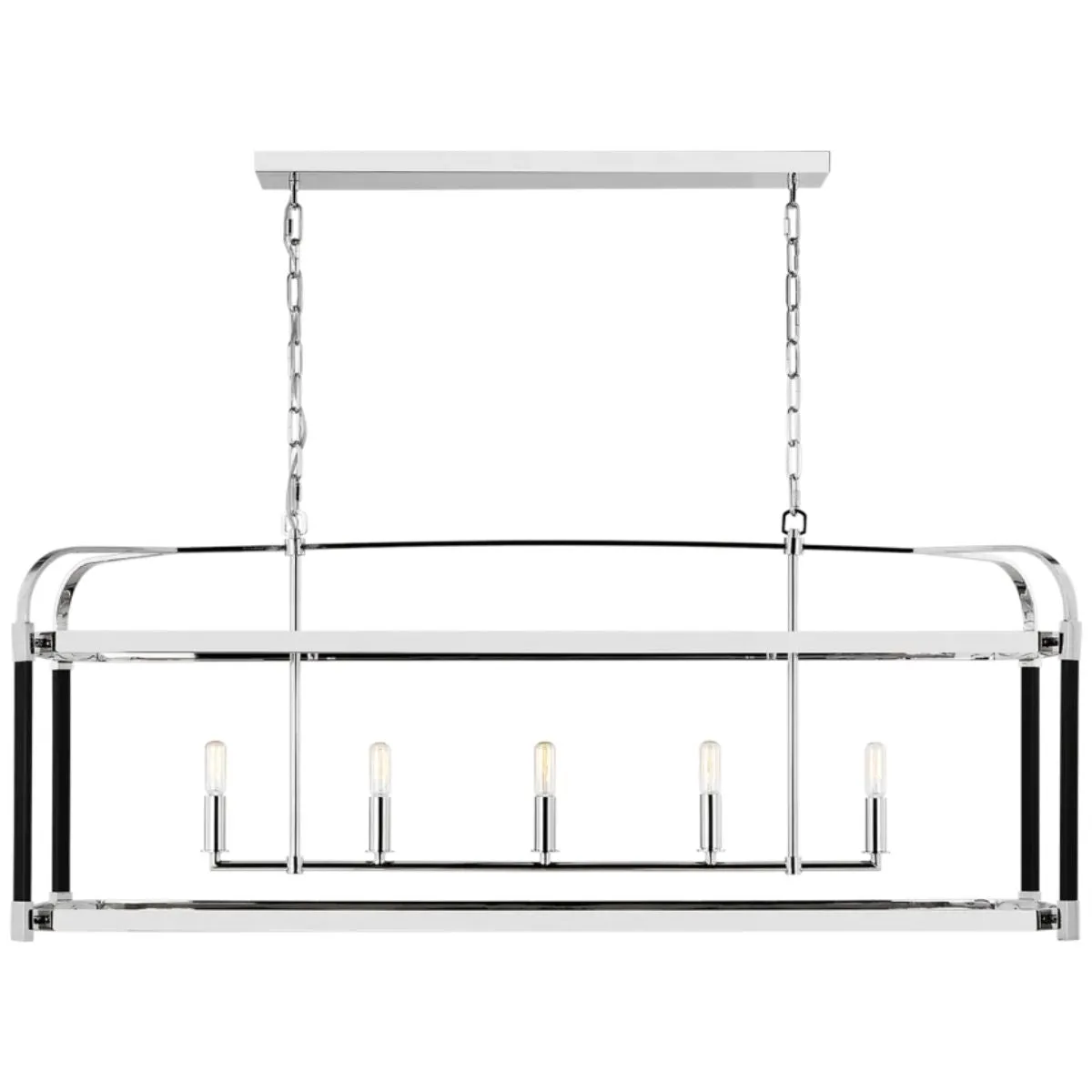 Hadley 49 in. 5 lights Chandelier Polished Nickel finish