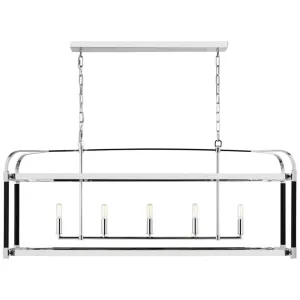 Hadley 49 in. 5 lights Chandelier Polished Nickel finish