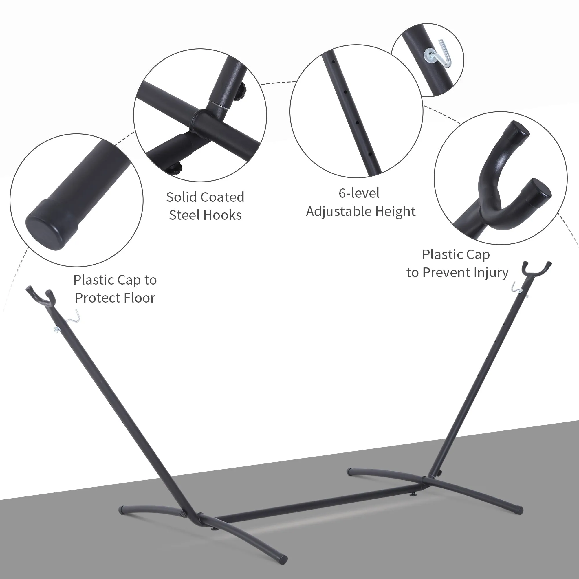 Hammock StandWith Metal Frame for Garden Camping Picnic Outdoor Patio Replacement 2.86m – Stand Only