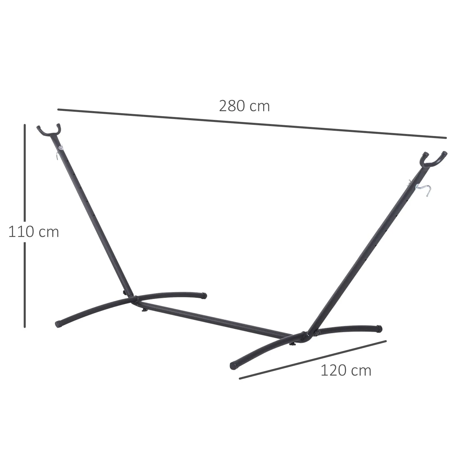 Hammock StandWith Metal Frame for Garden Camping Picnic Outdoor Patio Replacement 2.86m – Stand Only