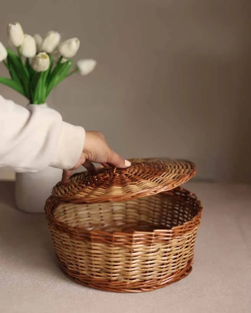 Hand Craft Round Multipurpose Cane Baskets