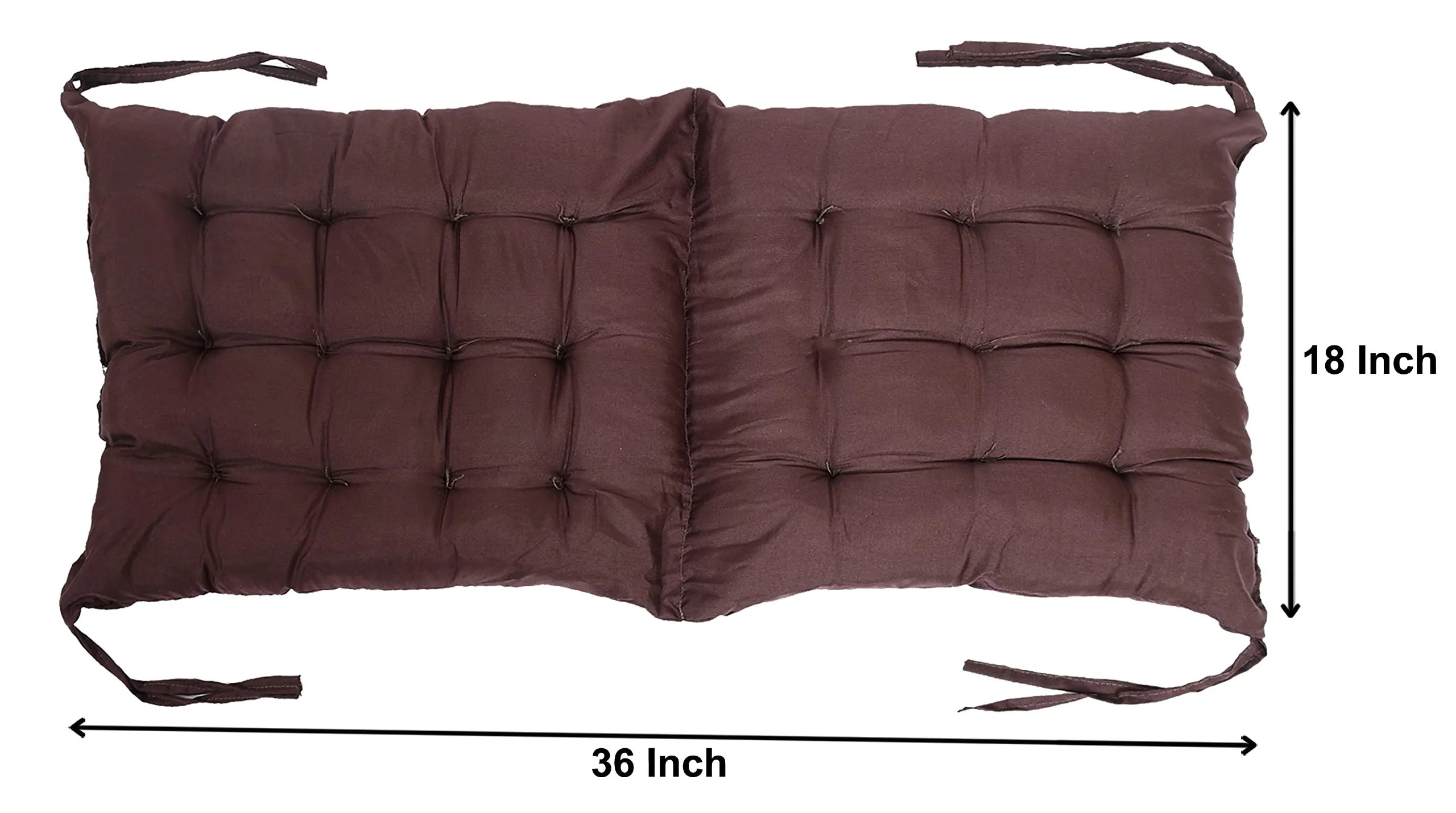 Heart Home Microfiber Back and Seat Chair Cushion for Indoor Outdoor Patio Chair with Ties (Brown)