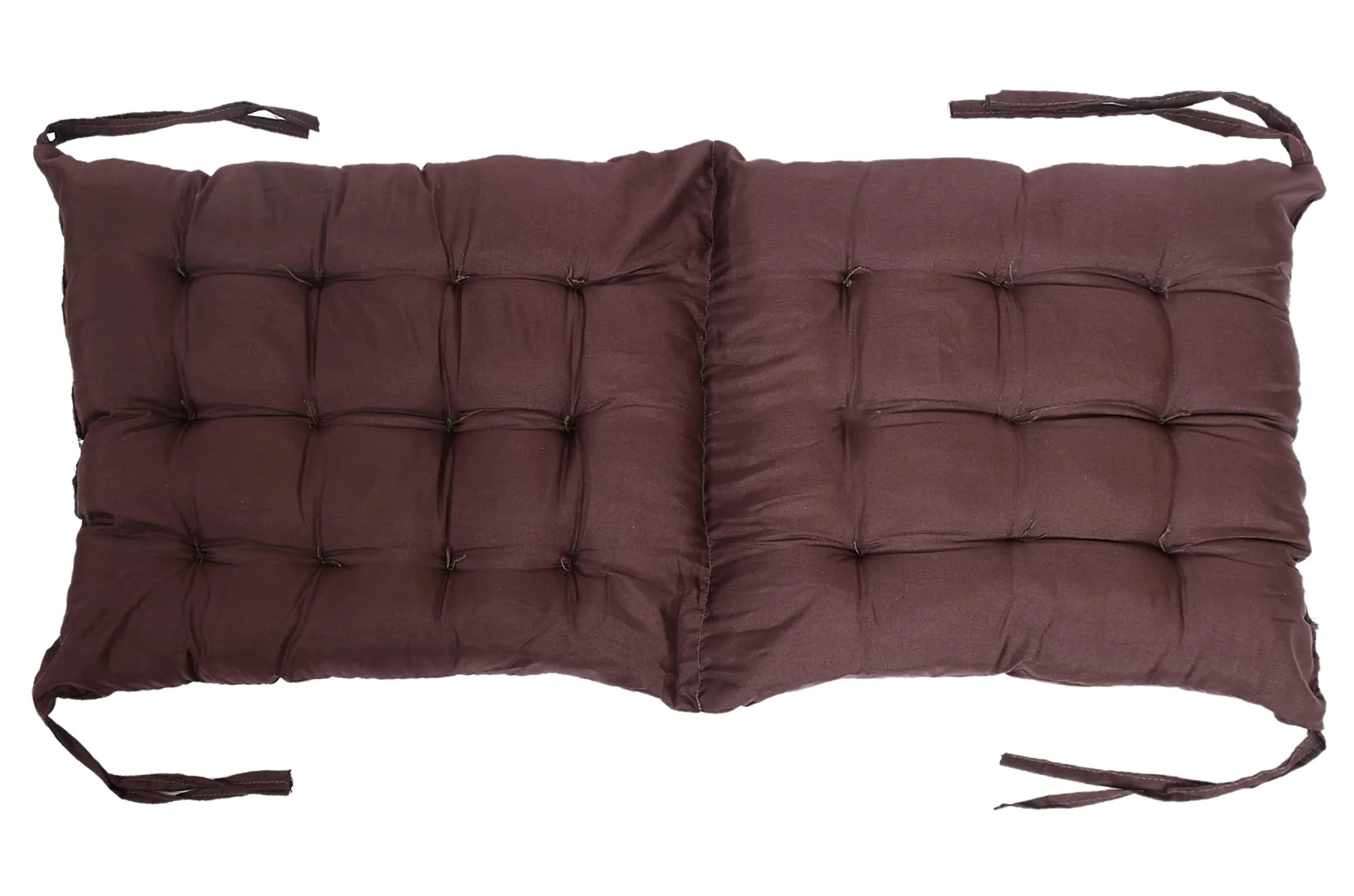 Heart Home Microfiber Back and Seat Chair Cushion for Indoor Outdoor Patio Chair with Ties (Brown)