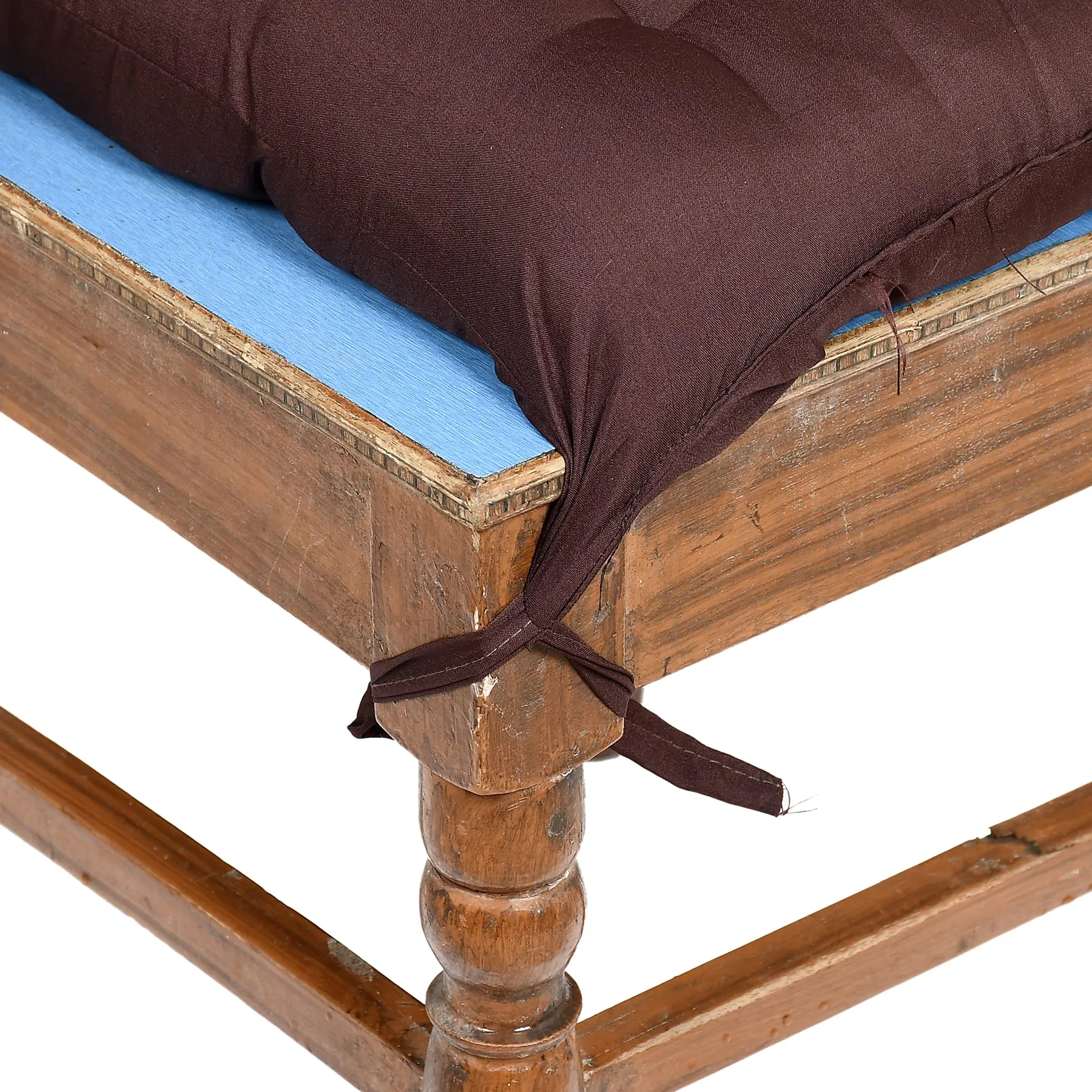 Heart Home Microfiber Back and Seat Chair Cushion for Indoor Outdoor Patio Chair with Ties (Brown)