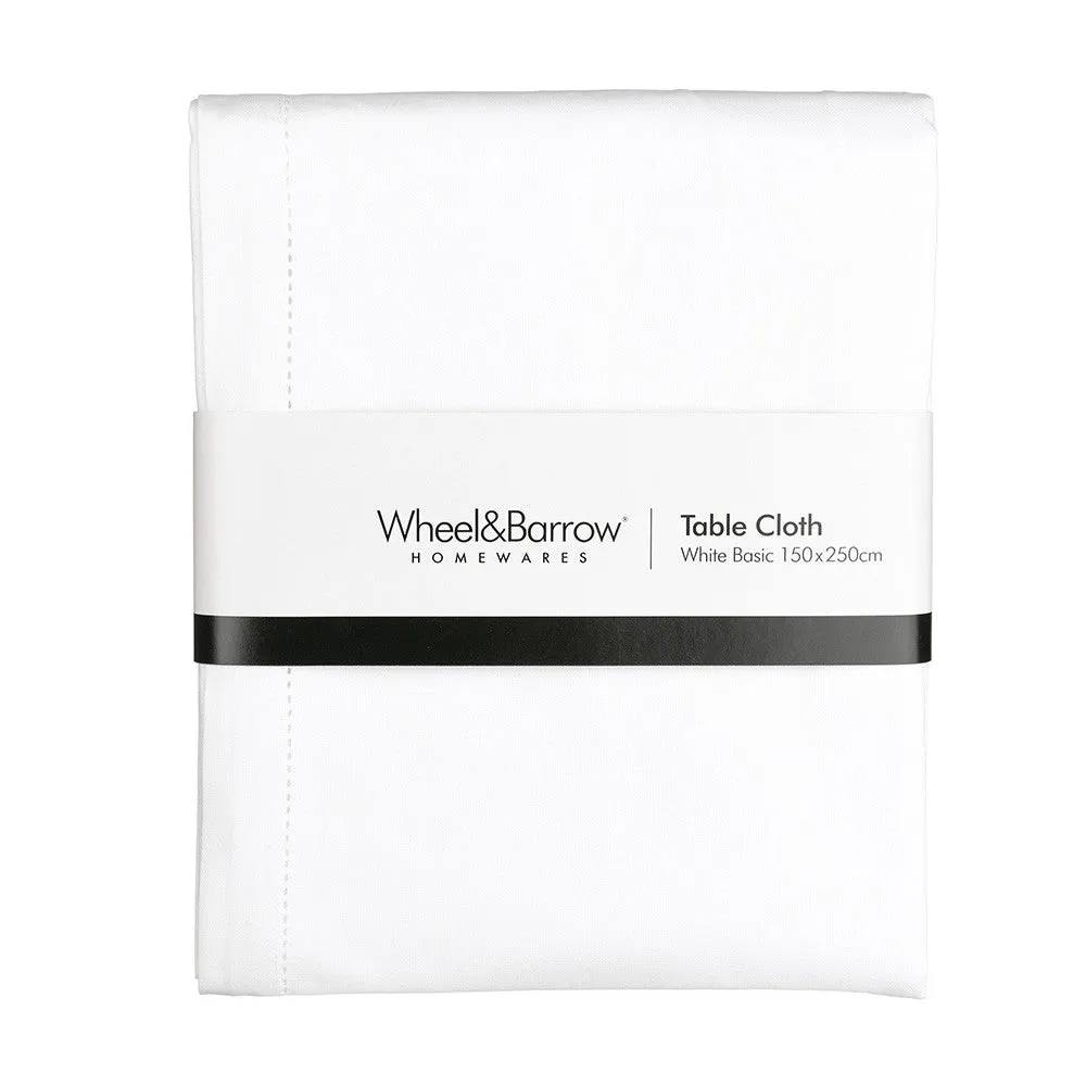 Hemstitch Tablecloth White 150x250cm