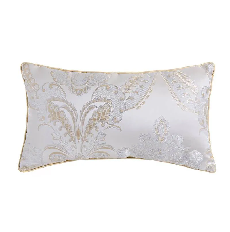 Jacquard Silver Paisley Lumbar Pillow
