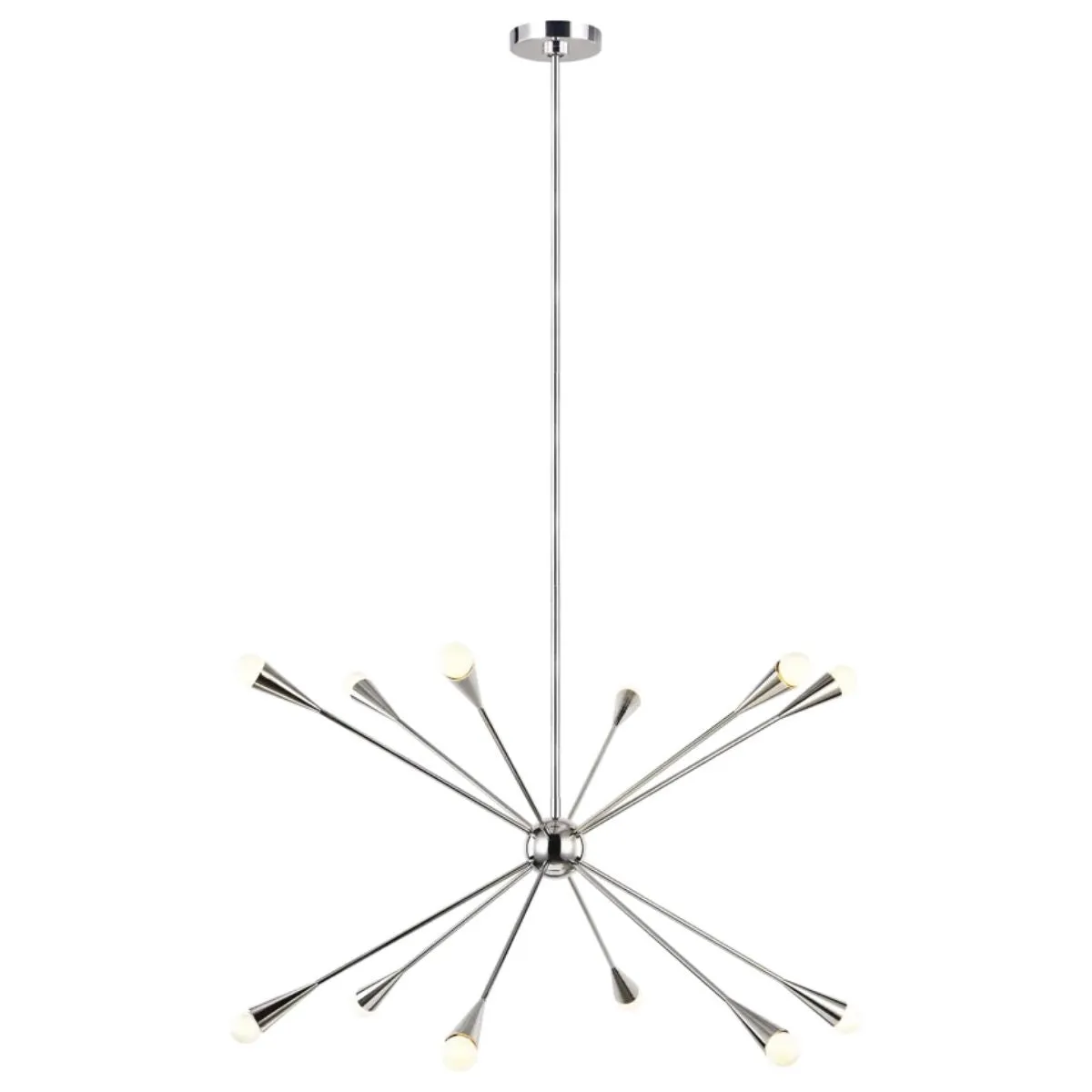 Jax 38 in. 12 Lights Chandelier Polished Nickel Finish