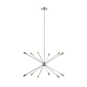 Jax 38 in. 12 Lights Chandelier Polished Nickel Finish