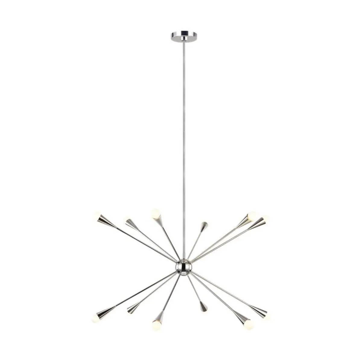 Jax 38 in. 12 Lights Chandelier Polished Nickel Finish