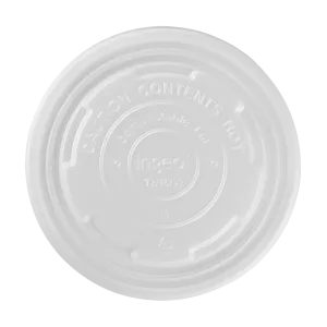 Karat Earth 114.6mm Compostable Flat Lids for 12-16oz Paper Food Container & 24-32oz Gourmet Food Container - 500 pcs