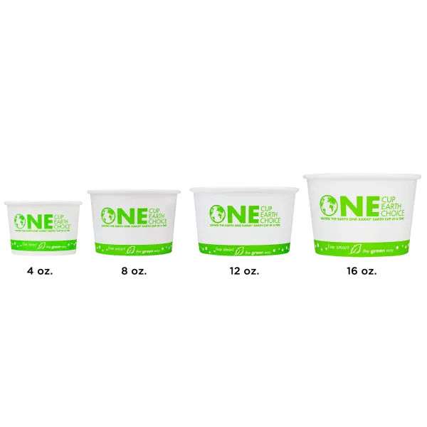 Karat Earth 12oz Eco-Friendly Paper Food Containers (114.6mm), Generic Print - 500 pcs