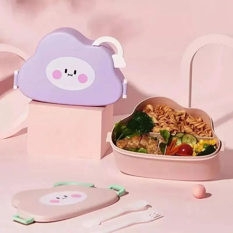 Lovely Cloud Shape Lunch Box With Cutlery (1500mL)