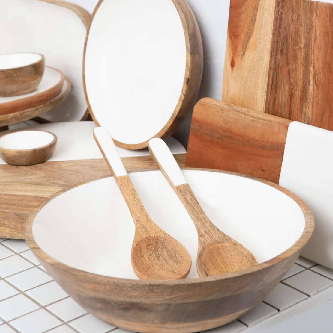 Malibu Salad Server - Set 2 - White