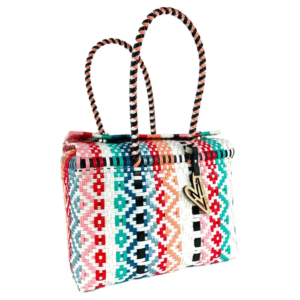 Maria Victoria | Valentina Baskets | Upcycled, Handwoven, Multicolor Basket