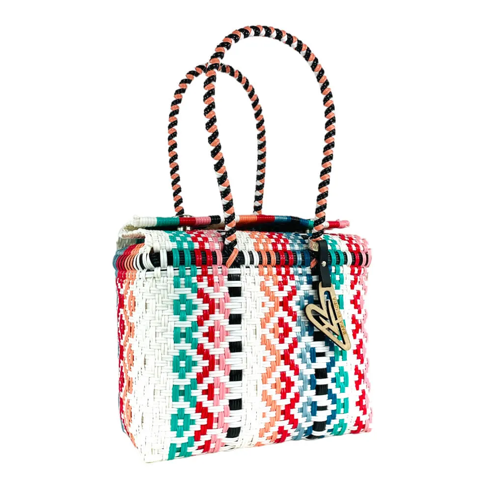 Maria Victoria | Valentina Baskets | Upcycled, Handwoven, Multicolor Basket