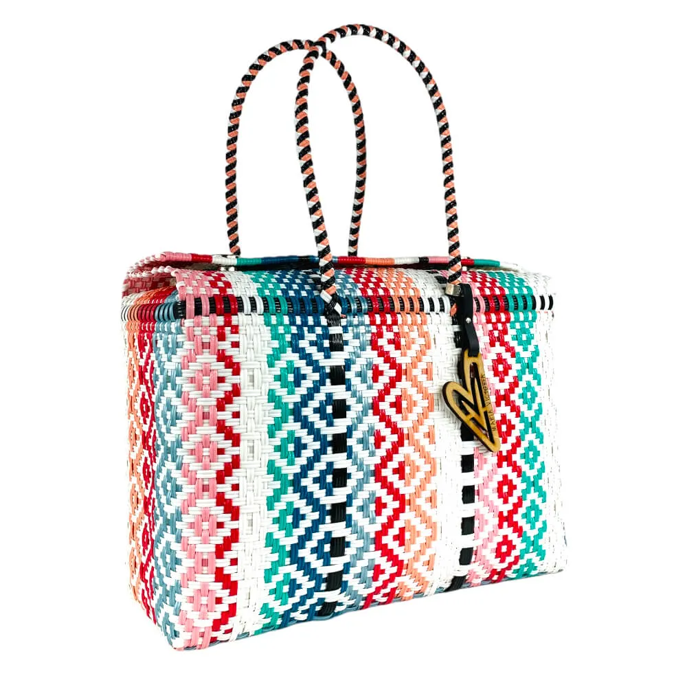 Maria Victoria | Valentina Baskets | Upcycled, Handwoven, Multicolor Basket