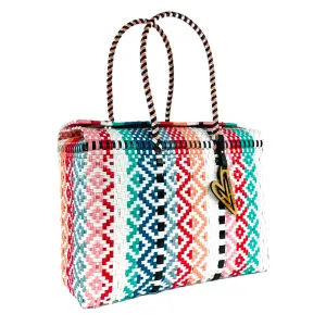Maria Victoria | Valentina Baskets | Upcycled, Handwoven, Multicolor Basket