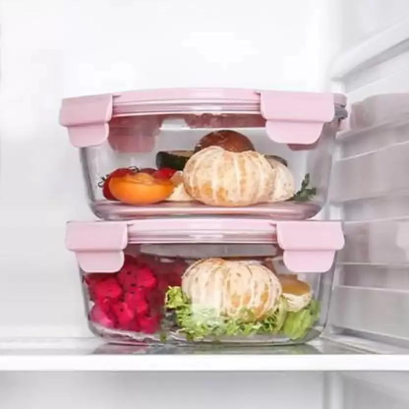 MARTVIA 900ML Glass Food Storage Containers with Lids -Glass Lunch Box Meal Prep Containers with Airtight Microwave, Fridge, Freezer, Dishwasher, and Oven Safe (Round- 01, Set of 1)