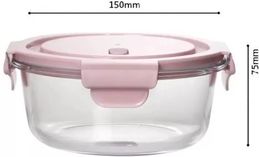 MARTVIA 900ML Glass Food Storage Containers with Lids -Glass Lunch Box Meal Prep Containers with Airtight Microwave, Fridge, Freezer, Dishwasher, and Oven Safe (Round- 01, Set of 1)