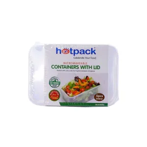 Microwave Food Container 500 Ml With Lid 5 Pieces