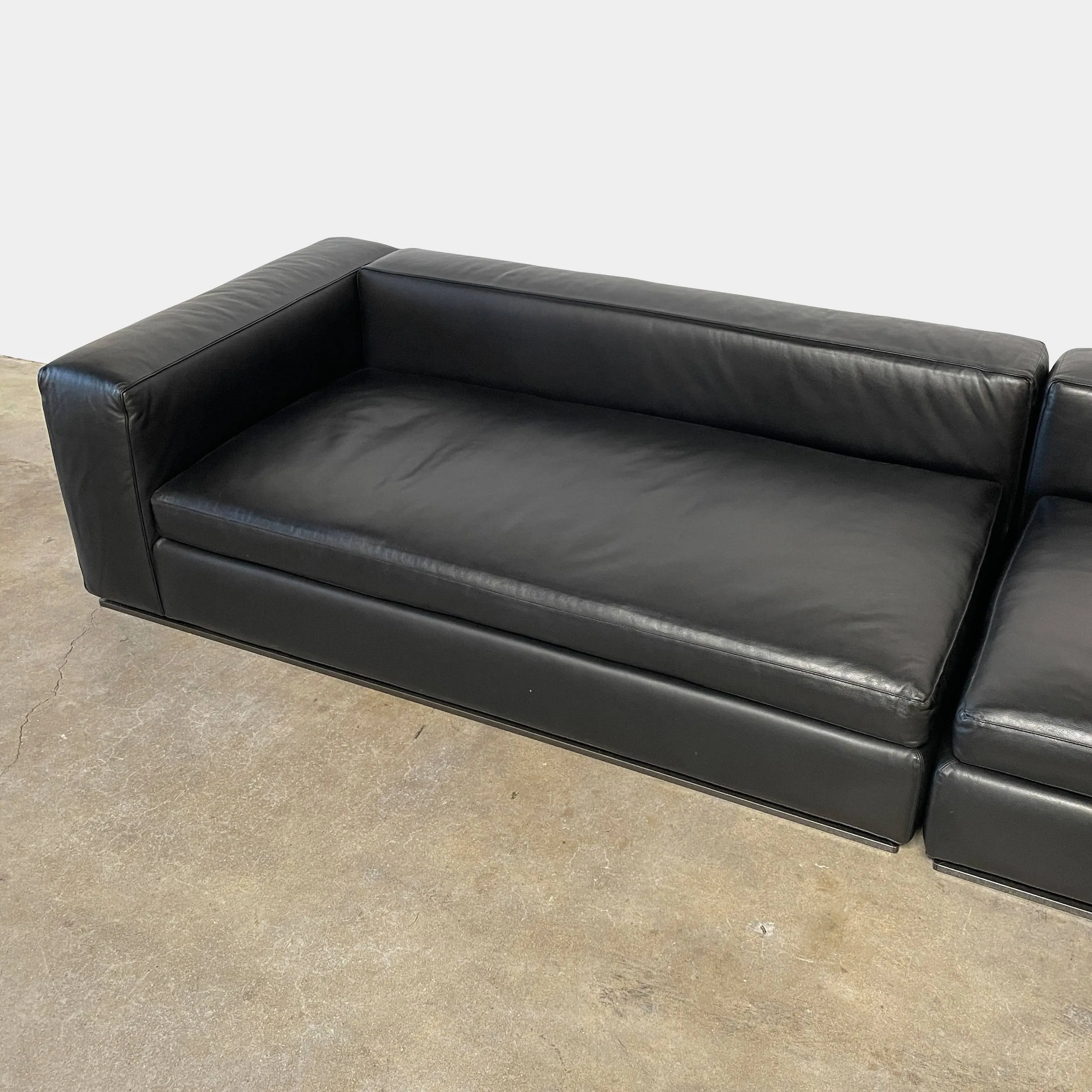 Minotti Hamilton Black Leather Sofa