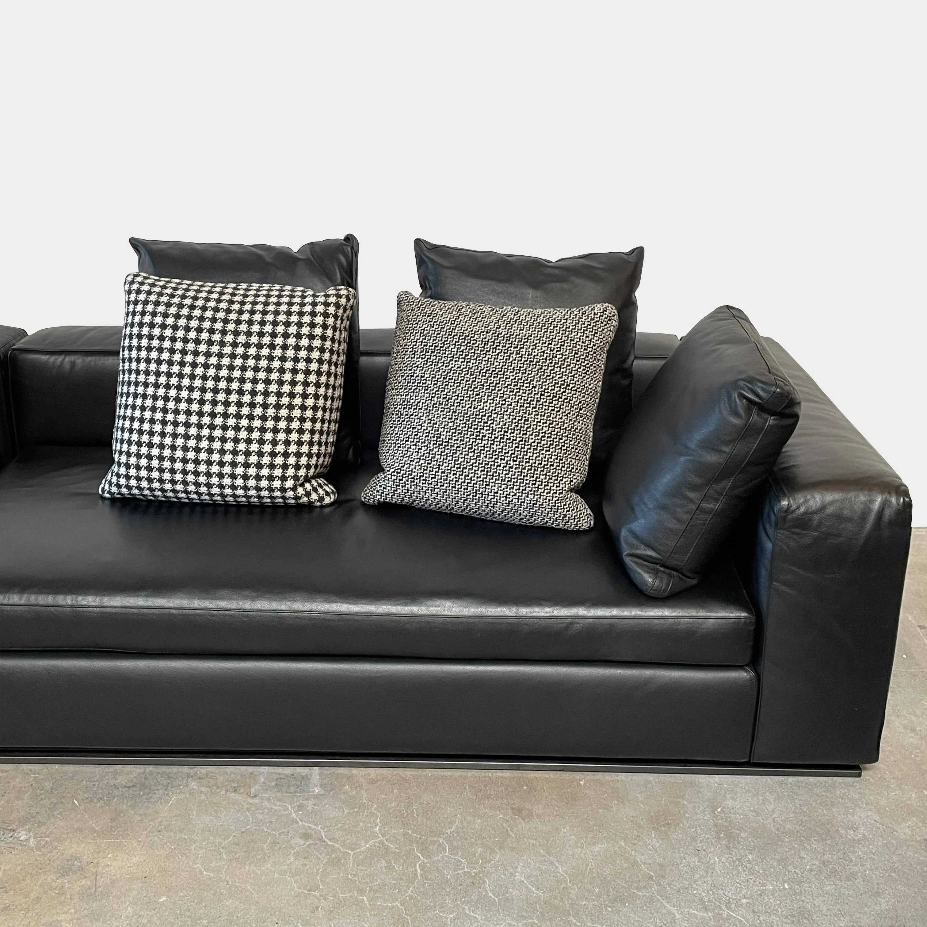 Minotti Hamilton Black Leather Sofa