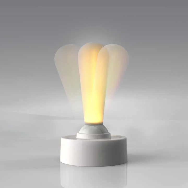 Modern Rechargeable Wireless LED Night Light – White Silicone Ambient Wall Lamp with Shake Toggle Switch for Bedroom