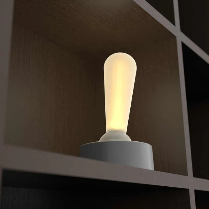 Modern Rechargeable Wireless LED Night Light – White Silicone Ambient Wall Lamp with Shake Toggle Switch for Bedroom
