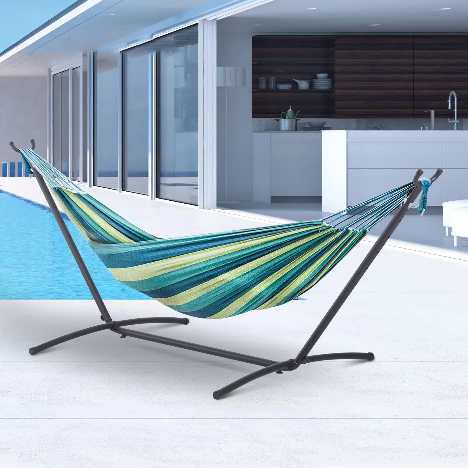 Outsunny 2.86m Universal Hammock Stand Metal Frame Garden Camping Picnic Outdoor Patio Replacement Ð Stand Only
