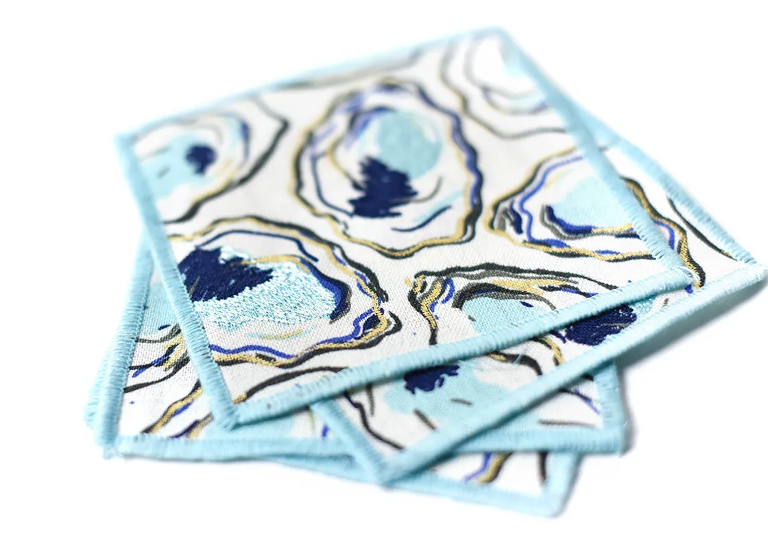 Oyster Print Cocktail Napkins, Set of 4