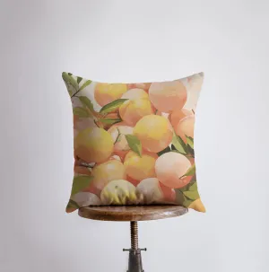 Peach Oranges | Gouache Painting | Food Pillow | Fruit | Citurs | Still Life | Throw Pillow | Home Decor | Gift for Her | Pillow Cover