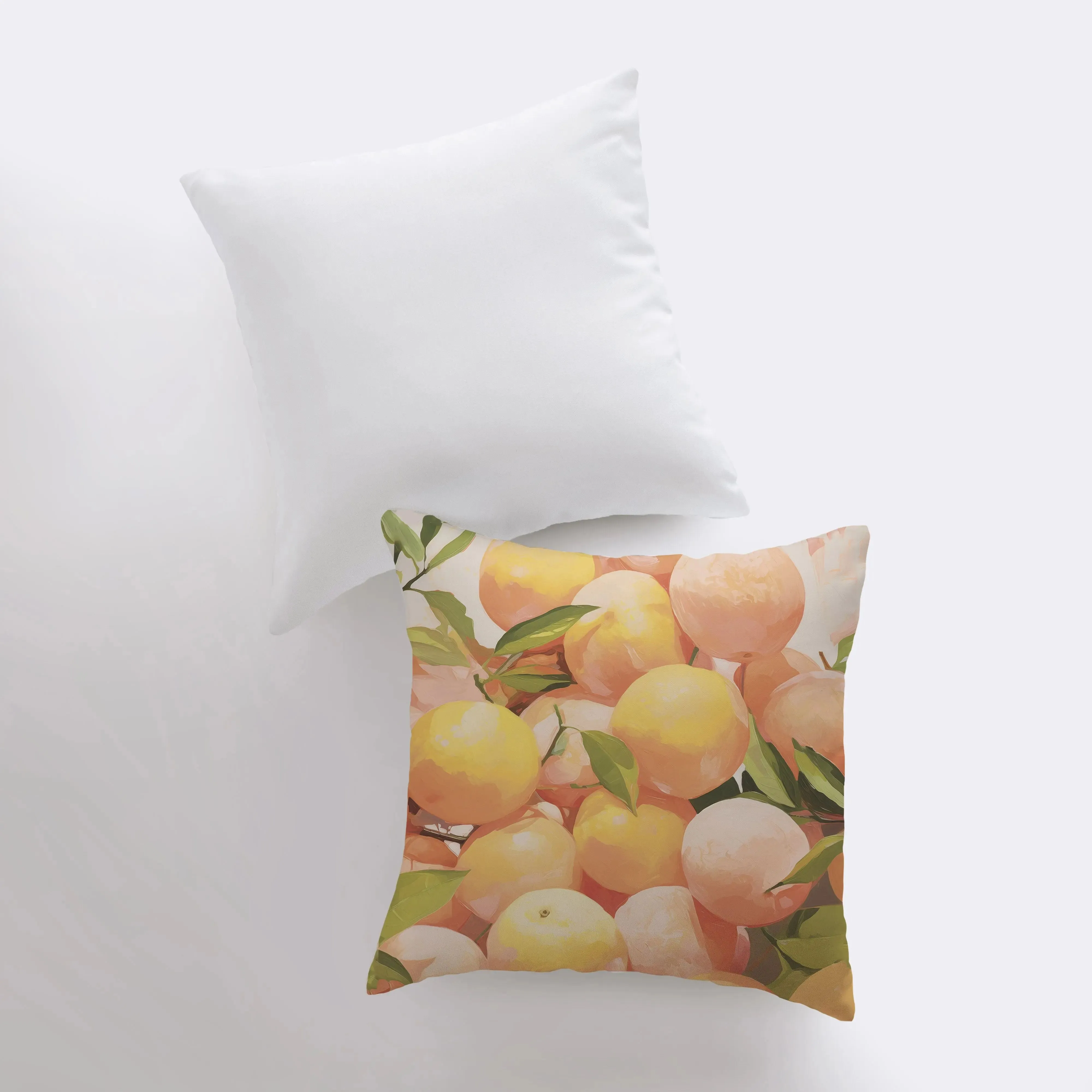 Peach Oranges | Gouache Painting | Food Pillow | Fruit | Citurs | Still Life | Throw Pillow | Home Decor | Gift for Her | Pillow Cover