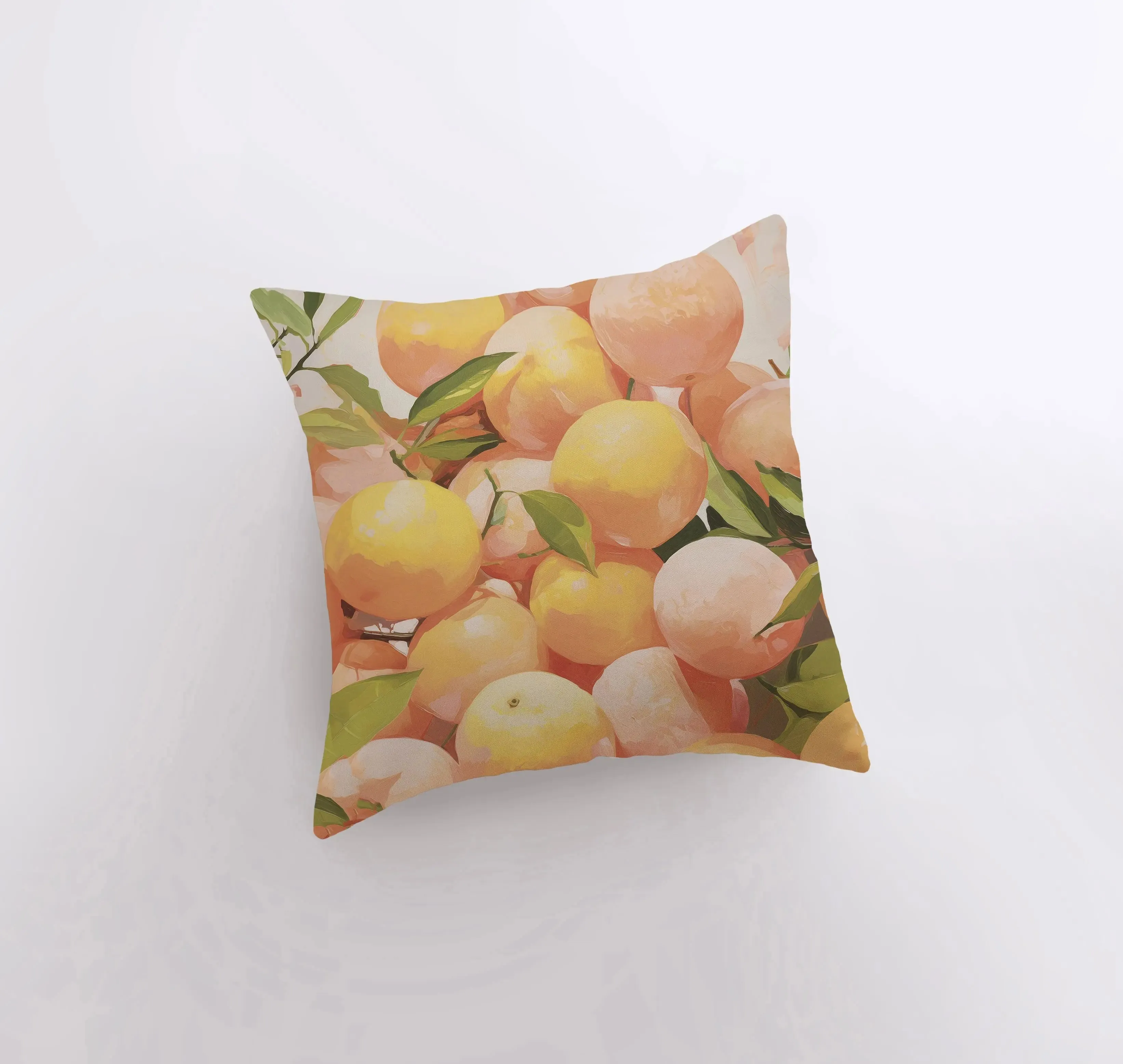 Peach Oranges | Gouache Painting | Food Pillow | Fruit | Citurs | Still Life | Throw Pillow | Home Decor | Gift for Her | Pillow Cover