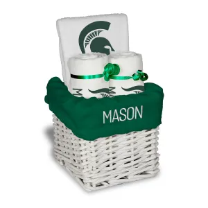 Personalized Michigan State Spartans Small Basket - 4 Items