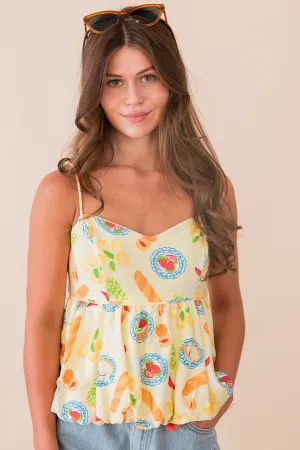 Picnic Pursuits Bubble Hem Tank