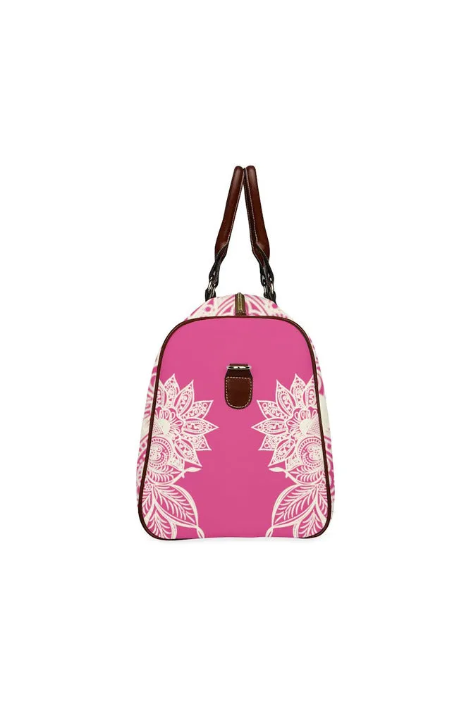 Pink Peacock Mandala Waterproof Travel Bag/Large (Model 1639)