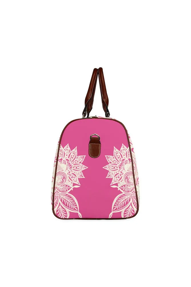 Pink Peacock Mandala Waterproof Travel Bag/Large (Model 1639)