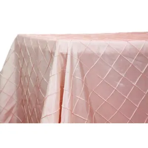 Pintuck 90"x156" Rectangular Tablecloth - Blush/Rose Gold