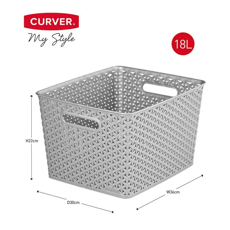 Plastic Storage Box 18 Litres - Grey My Style by Curver
