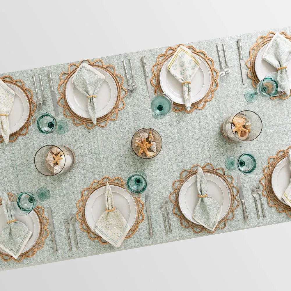Pomegranate India Hicks Tablecloth - Seashell Seafoam